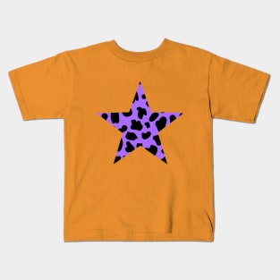 Cow Print On Purple Kids T-Shirt